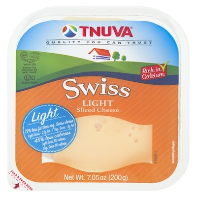 Tnuva Emek Sliced Cheese, Swiss Light 200 g, $8.50/100g