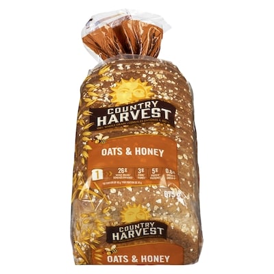 Country Harvest Oat & Honey Bread 675 g, $0.67/100g