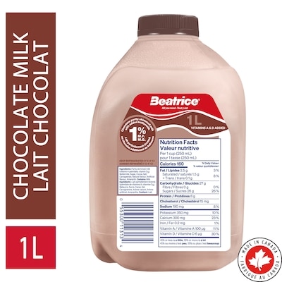Beatrice Partly Skimmed Chocolate Milk 1% 1 l, $0.38/100ml