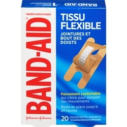 Band-Aid Pansements tissu flexible jointures et bout des doigts 20 ea, 0,30 $/1ch