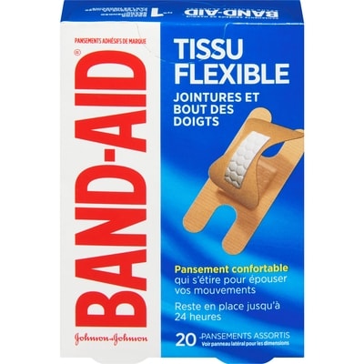 Band-Aid Pansements tissu flexible jointures et bout des doigts 20 ea, 0,30 $/1ch