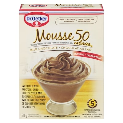 Dr Oetker Chocolate Mousse, 50 Calories 37.5 g, $7.97/100g