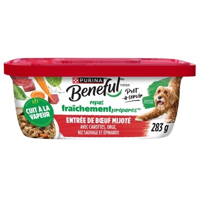 Purina Beneful Repas Préparés Arôme de Boeuf Mijoté, Nourriture Humide pour Chiens 283 g, 1,23 $/100g