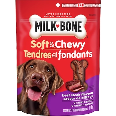 Milkbone Soft & Chewy Beef Steak Flavour Dog Treats 113 g, $2.38/100g