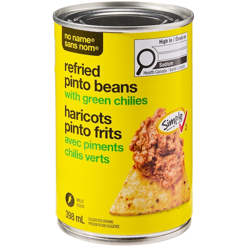 No Name Refried Pinto Beans with Green Chilies - 398 ml | No