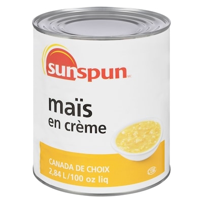 Sunspun Maïs en crème 2.84 l, 0,42 $/100ml
