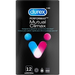 Durex Condoms Durex orgasme mutuel nervurés, microperlés et enrobés de gel retardant (emballage de 12) 12 ea, 1,25 $/1ch