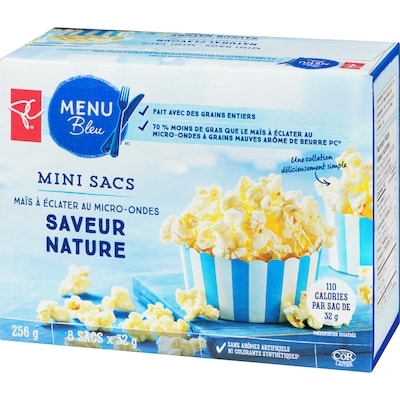 Maïs à éclater au micro-ondes saveur nature, mini sacs