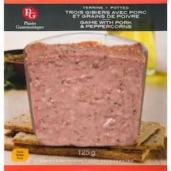 Plaisirs Gastronomiques Terrine de trois gibiers avec porc et grains de poivre 125 g, 5,19 $/100g