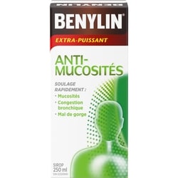 Benylin Anti-mucosités plus antitussif extra-puissant 250 ml, 6,60 $/100ml
