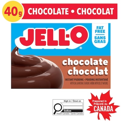 Jell-O Pouding instantané sans gras chocolat 40 g, 6,23 $/100g