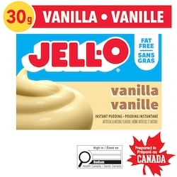 バリエール Jell-O Fat Free Vanilla Instant Pudding Mix - 30 g | Zehrs