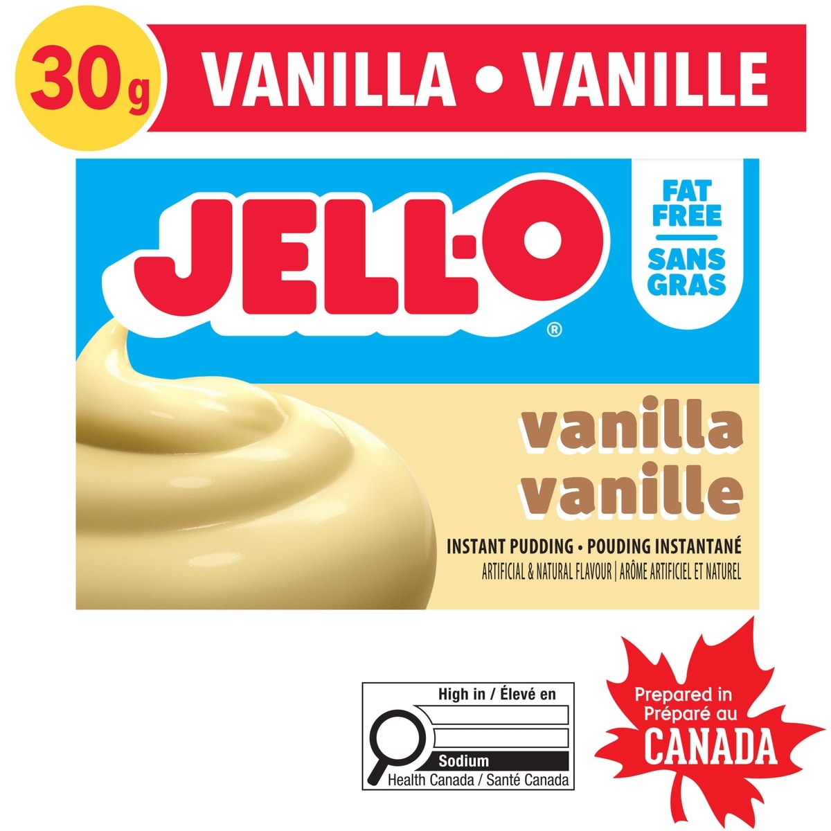 Jell-O Pouding Instantané Sans Gras Vanille 30 g, 8,30 $/100g