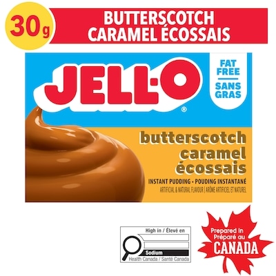 Jell-O Fat Free Butterscotch Instant Pudding Mix 30 g, $5.97/100g
