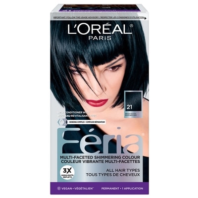 L’Oréal Colorant capillaire nuance 21 Noir brillant Féria 1 ea, 18,99 $/1ch