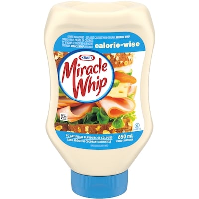 Kraft Miracle Whip Calorie Wise Spread 650 ml, $0.77/100ml