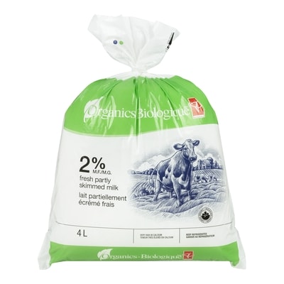 PC Organics Organic Partly Skimmed 2% Milk 4 l, $0.25/100ml