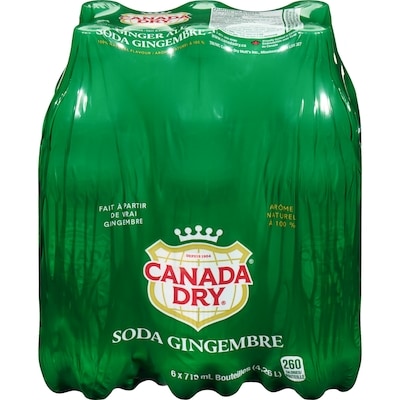Canada Dry Soda gingembre, emballage de 6 canettes 6x710.0 ml, 0,18 $/100ml