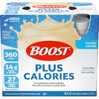 Nestle Health Science Boisson réparation pour régime liquide Plus Calories, vanille paquet de 6 6x237.0 ml, 0,91 $/100ml