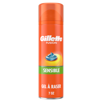 Gillette Gel à raser Peau sensible pour hommes, gel à raser avec huile d’amande 198 g, 4,04 $/100g