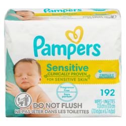 Pampers Baby Wipes Sensitive Perfume Free 3X Refill Packs (Tub Not
