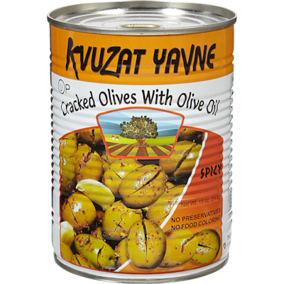 Kvuzat Yavne Olives vertes fendues casher 540 g, 1,11 $/100g