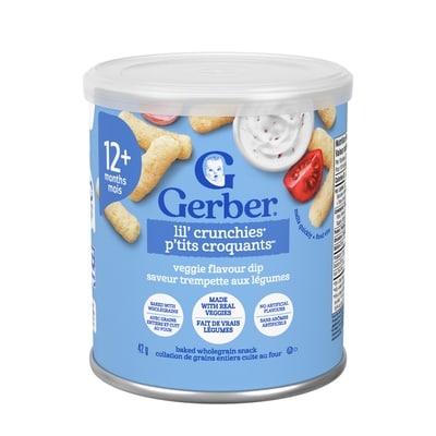 Nestlé Gerber Lil’ Crunchies Veggie Dip Flavour Toddler Snacks 42 g, $8.31/100g