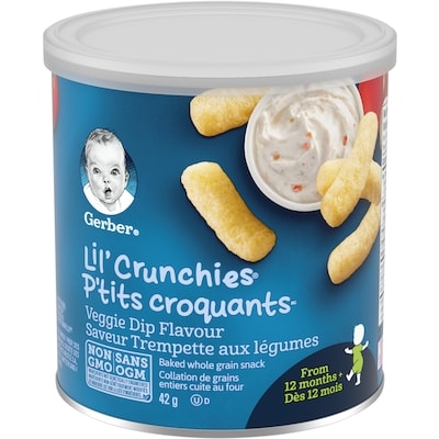 Nestlé Gerber LIL’ Crunchies Veggie Dip, Toddler Snacks 42 g, $8.31/100g