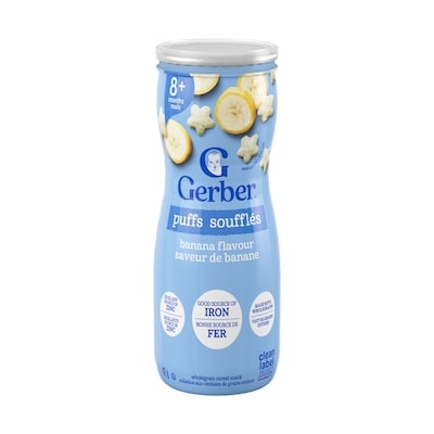 Nestlé SOUFFLÉS Saveur de banane, collations pour bébés, 42 g 42 g, 8,31 $/100g