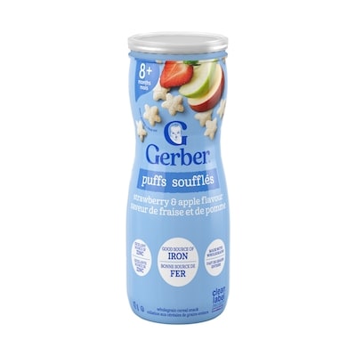 Nestlé SOUFFLÉS Saveur de fraise et de pomme, collations pour bébés, 42 g 42 g, 8,31 $/100g