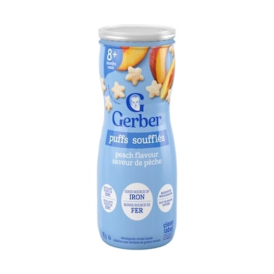 Nestlé SOUFFLÉS Saveur de pêche, collations pour bébés, 42 g 42 g, 8,31 $/100g