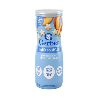 Nestlé Gerber Soufflés saveur Pêche, collation, 8 mois et plus 42 g, 9,50 $/100g
