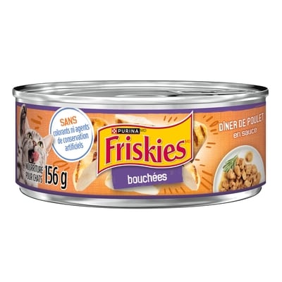 Purina Friskies bouchées nourriture humide pour chats dîner au poulet 156 g, 0,64 $/100g