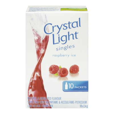 Crystal Light Singles, Raspberry Ice 24 g, $19.96/100g