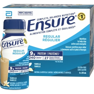 Ensure Regular Nutritional Supplement Shake, Vanilla Bottles 6x235.0 ml, $1.06/100ml