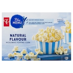PC Blue Menu Natural Flavour Microwave Popcorn - 6x80.0 g | No