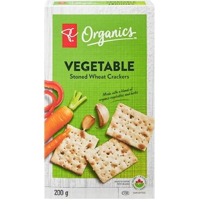 PC Organics Organics Vegetable Stoned Wheat Crackers 200 g, $2.00/100g