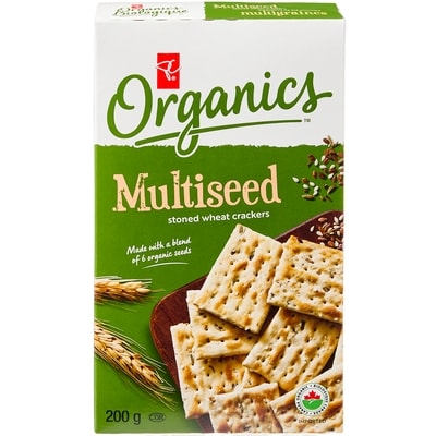 PC Organics Organics Multiseed Stoned Wheat Crackers 200 g, $2.50/100g