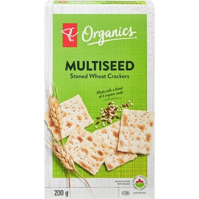 PC Organics Organics Multiseed Stoned Wheat Crackers 200 g, $2.25/100g