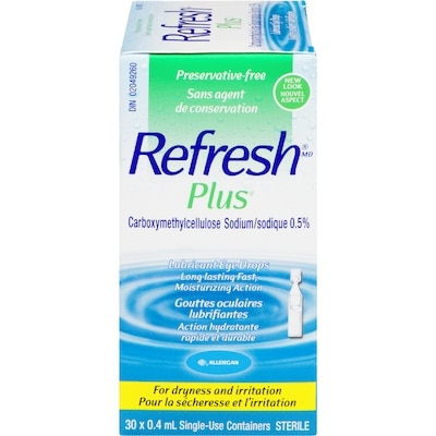 Refresh Gouttes oculaires lubrifiantes Plus 0.4 ml, 4 372,50 $/100ml