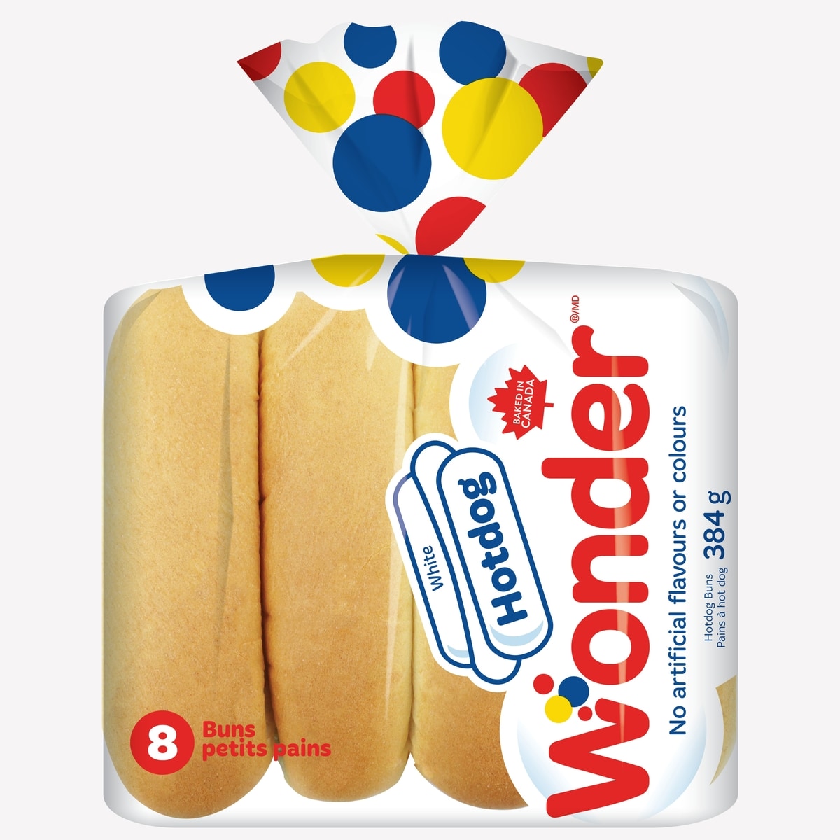 Wonder White Hotdog Buns 8pk 8x44.5 g, $0.84/100g