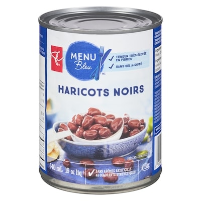 PC Menu Bleu Haricots noirs 540 ml, 0,32 $/100ml