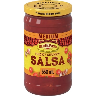 Old El Paso Thick n' Chunky Salsa, Medium     650 ml, $1.00/100ml
