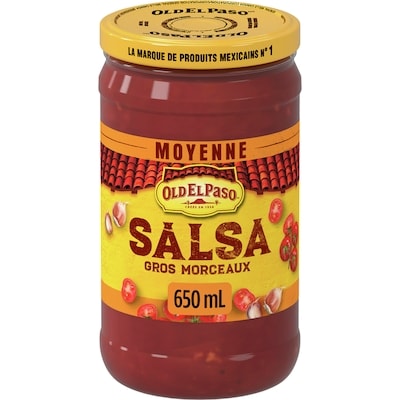 Old El Paso Salsa Gros morceaux Moyenne  650 ml, 1,00 $/100ml