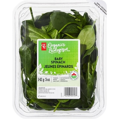 PC Organics Organics Baby Spinach 142 g, $4.22/100g