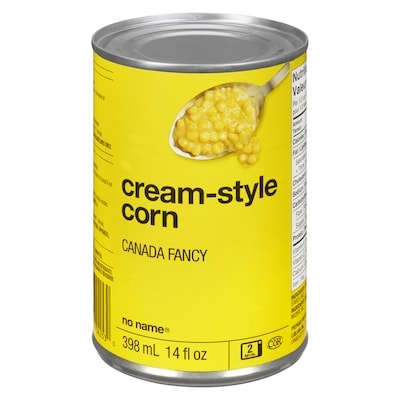 No Name Cream-Style Corn 398 ml, $0.38/100ml