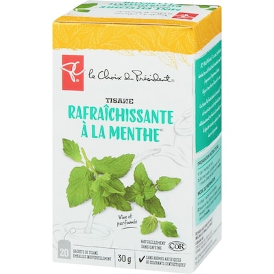 Tisane rafraîchissante à la menthe