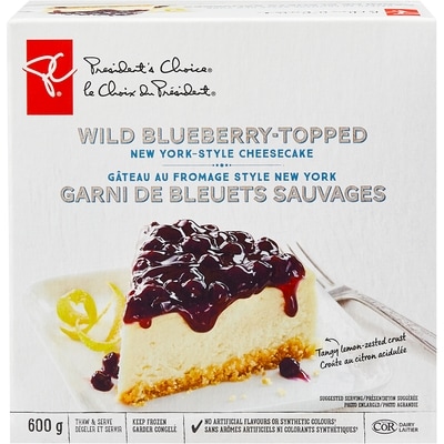 le Choix du Président Gâteau au fromage style New York garni de bleuets sauvages 600 g, 1,67 $/100g