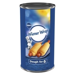 Pillsbury Wiener Wraps, Refrigerated Dough, Ready to Bake, 6 ct 200 g, $1.25/100g