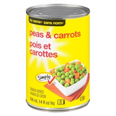Sans Nom Pois et carottes 398 ml, 0,35 $/100ml